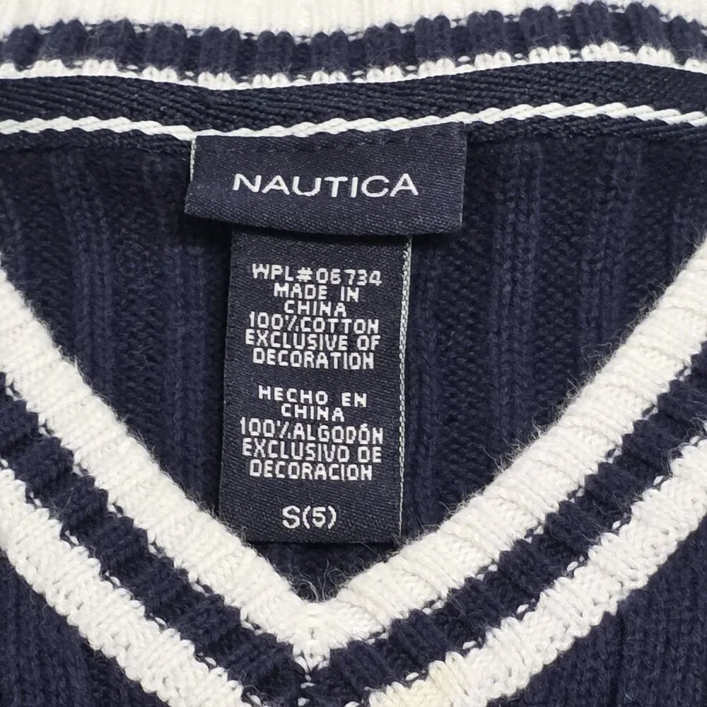 Nautica Sweater Vest Navy Blue & White Toddler Size Small/5